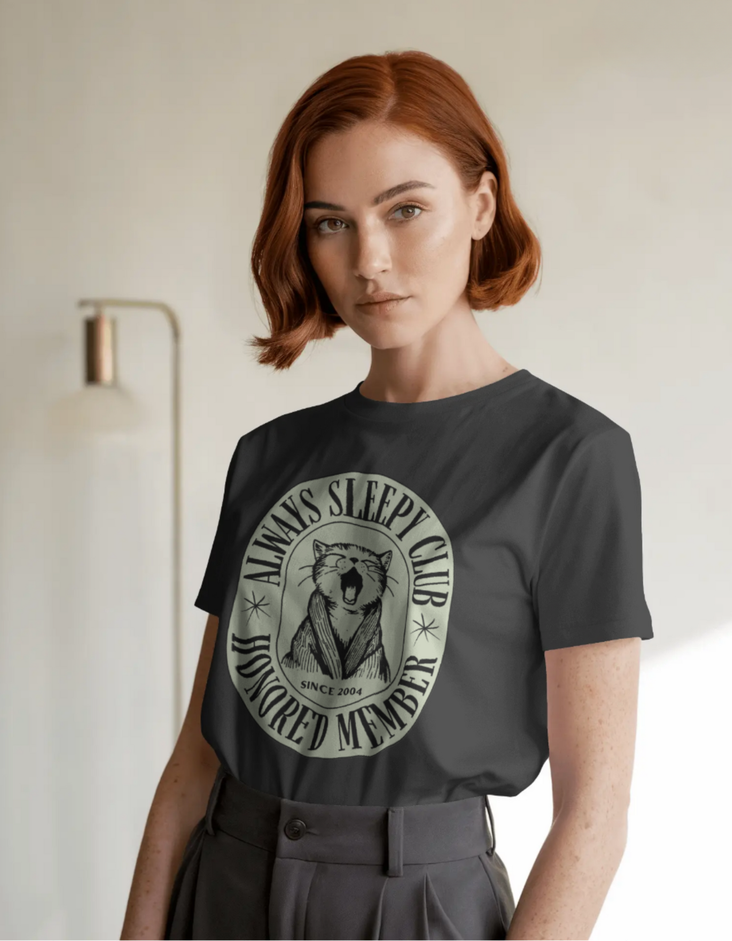 Sleeply Cat Women Round T-Shirt
