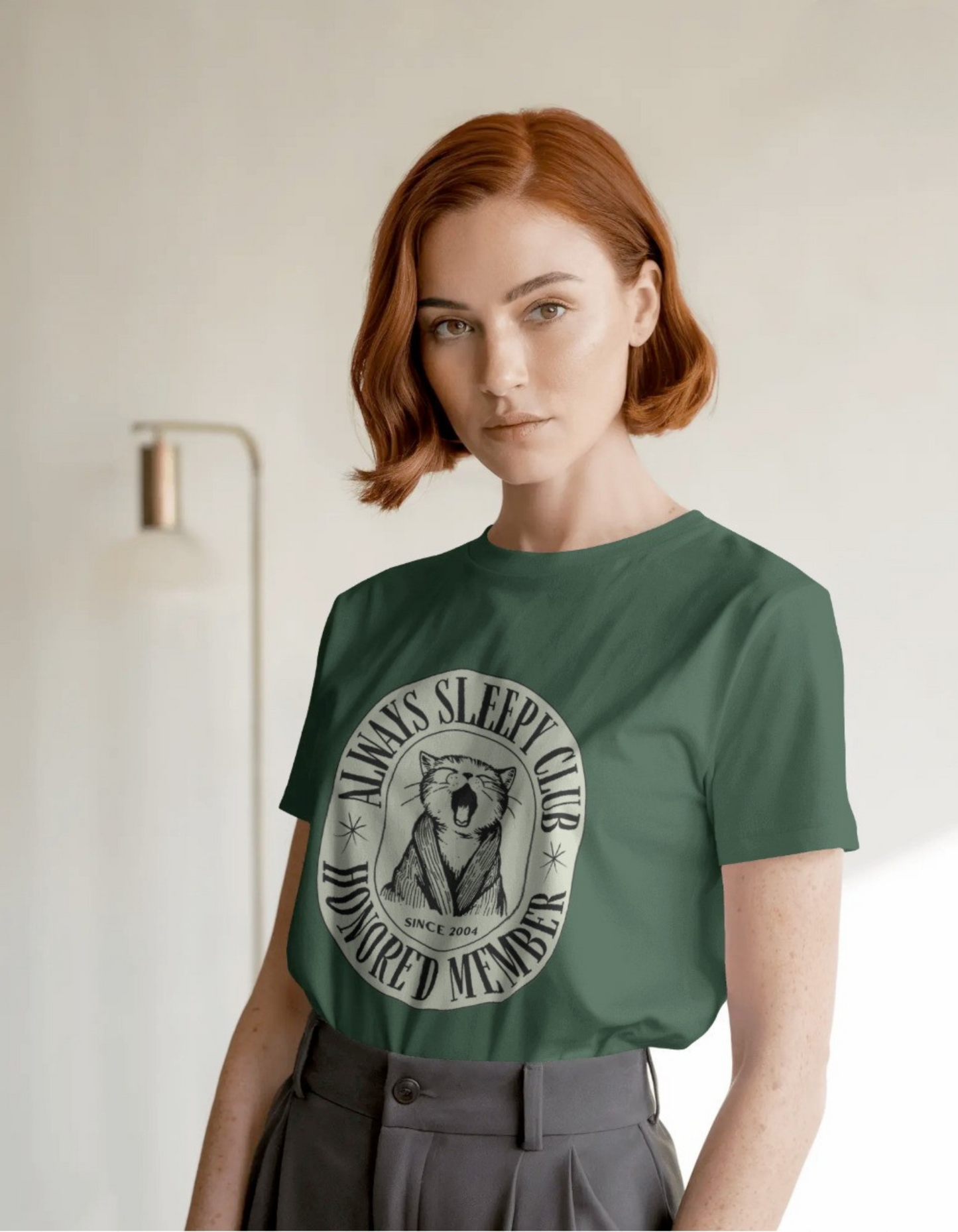 Sleeply Cat Women Round T-Shirt
