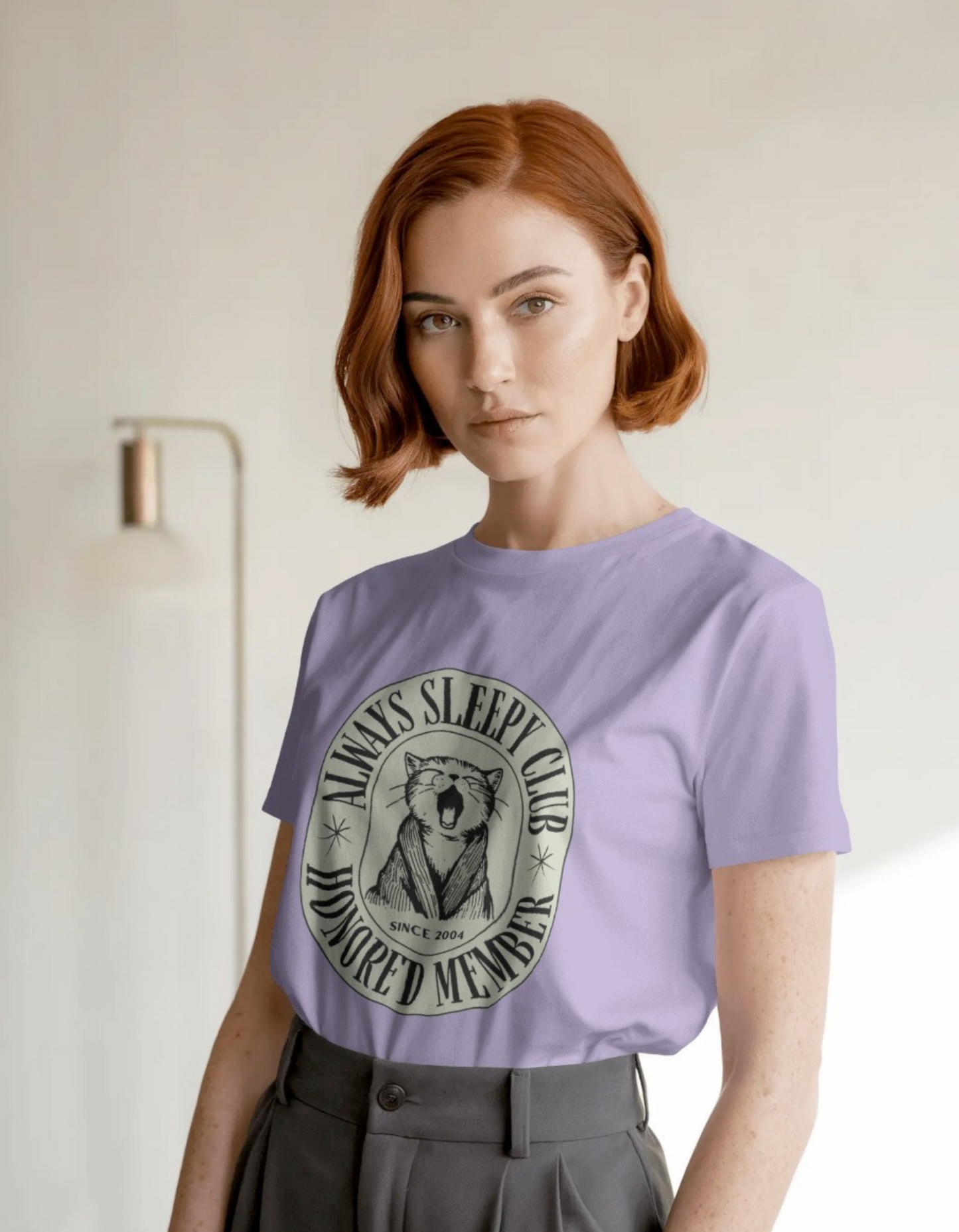 Sleeply Cat Women Round T-Shirt