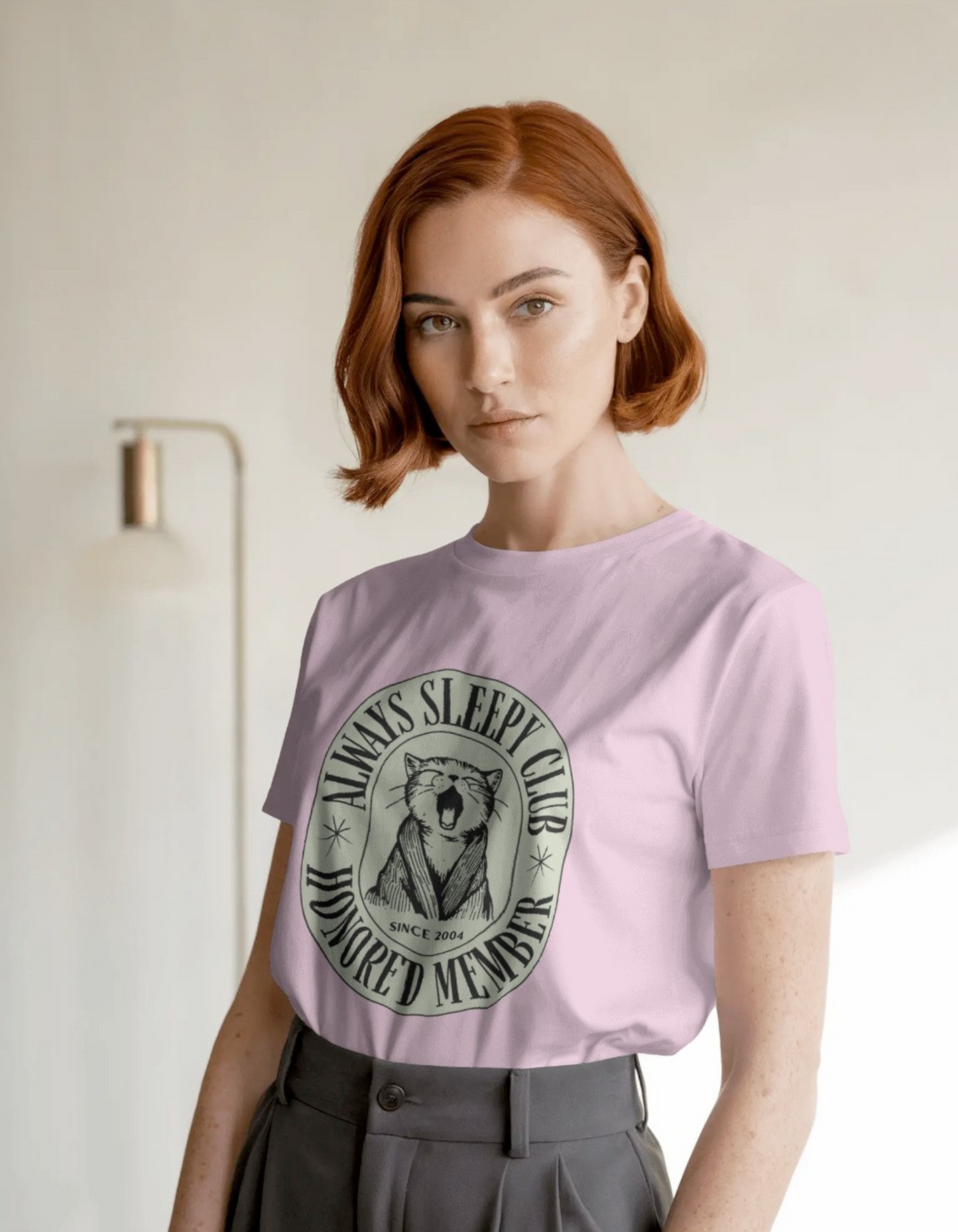 Sleeply Cat Women Round T-Shirt