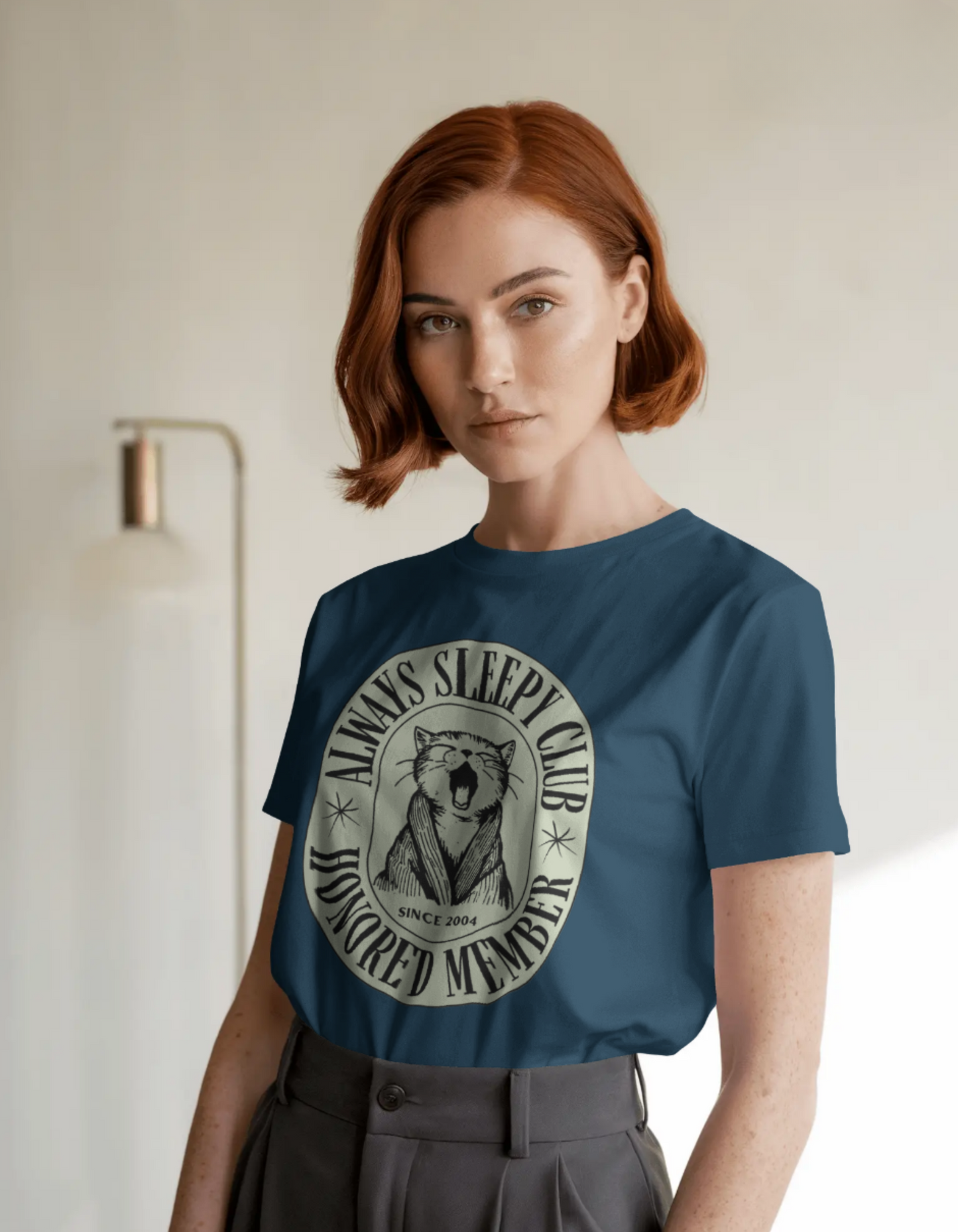 Sleeply Cat Women Round T-Shirt