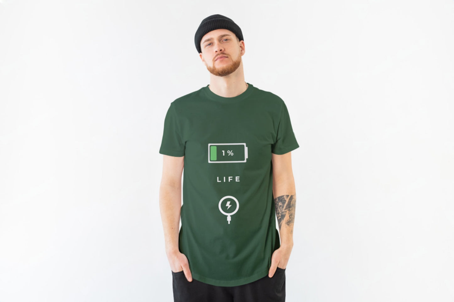 1% Olive Green S Men Round