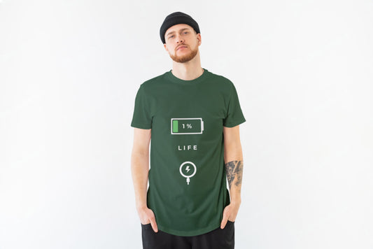 1% Olive Green S Men Round